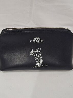 Coach Snoopy Cosmetic Case in Black F65208